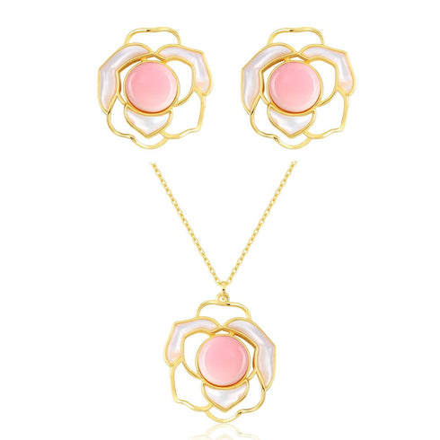 Rose Pink Queen Conch Pearl Set - House Of Pearls